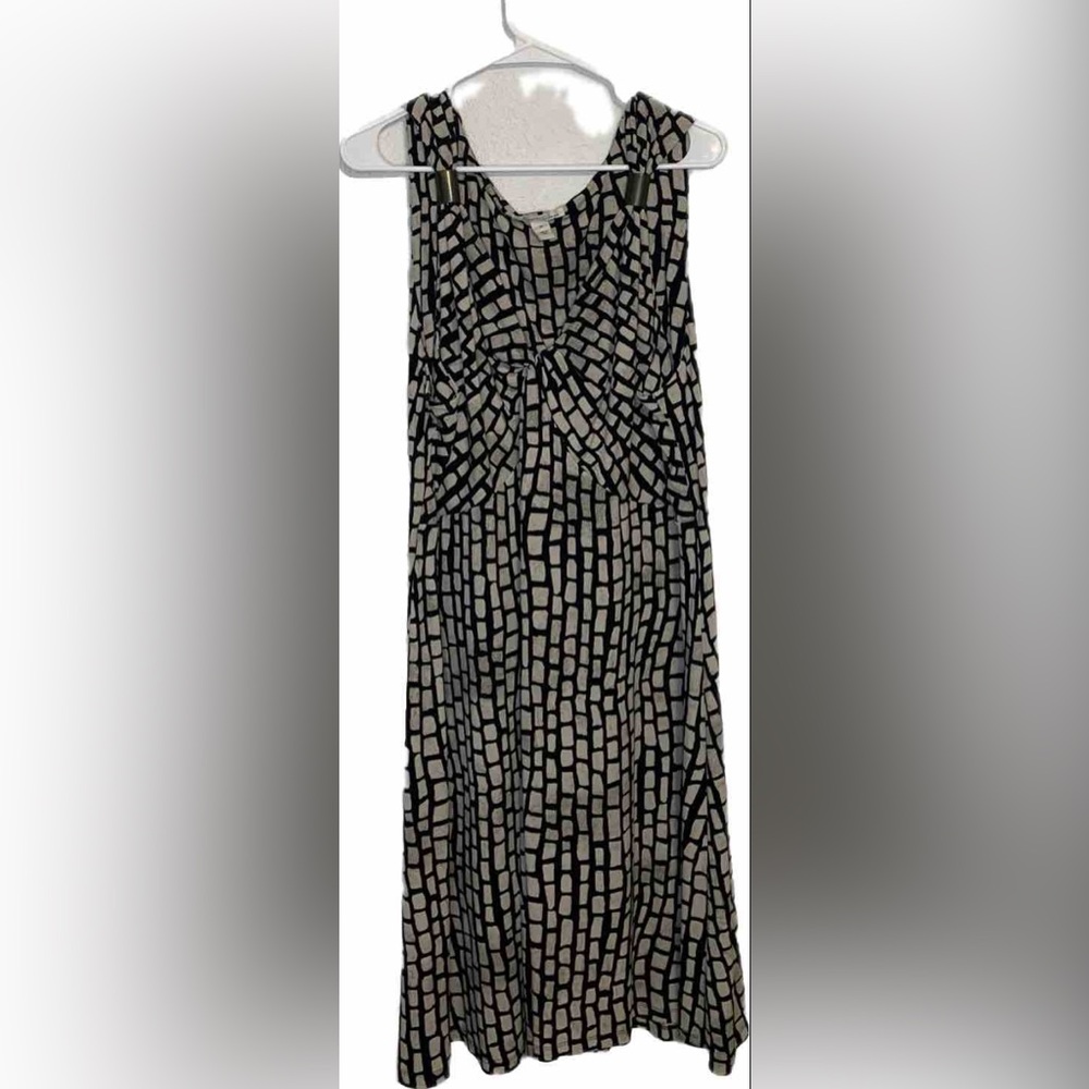 Kenneth Cole Women Sz 3X Sleeveless Black & Tan Geometric Print Career